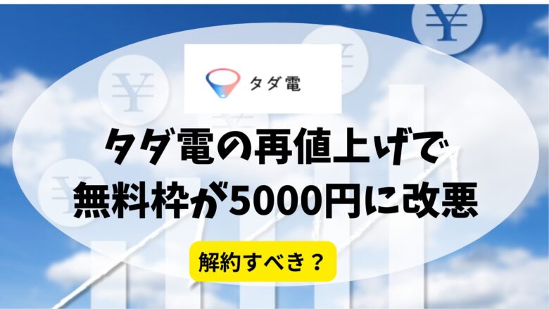 タダ電の5000円まで無料はお得？解約や乗り換えすべきかの損益分岐点は？