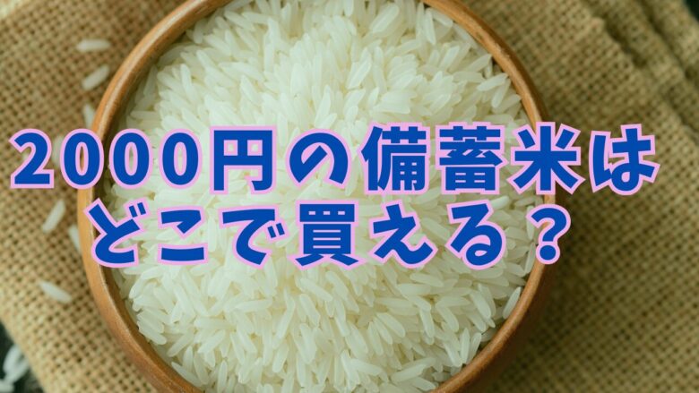 2000円の備蓄米はどこで買える？イオン、ドン・キホーテ、アイリス　楽天　スーパー